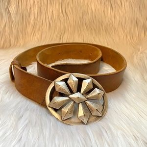 Orciani Soft Leather Belt Brown with Silver Buckle